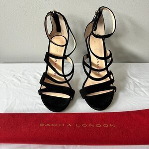 Sacha London Back Zip Suede Strappy Heels & Dust Bag Size 8